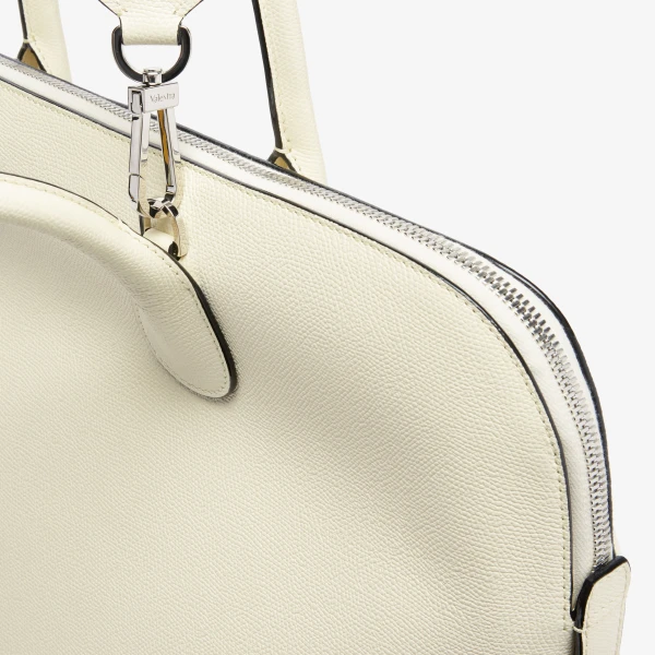 Valextra MyLogo Bowling Bag in Pergamena White | Totes & Top-Handle Bags | Coveti