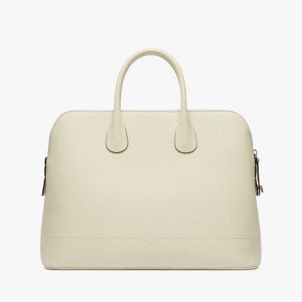 Valextra MyLogo Bowling Bag in Pergamena White | Totes & Top-Handle Bags | Coveti