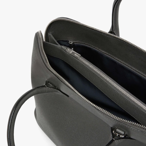 Valextra MyLogo Bowling Bag in Smokey Grey | Men Bags | Coveti