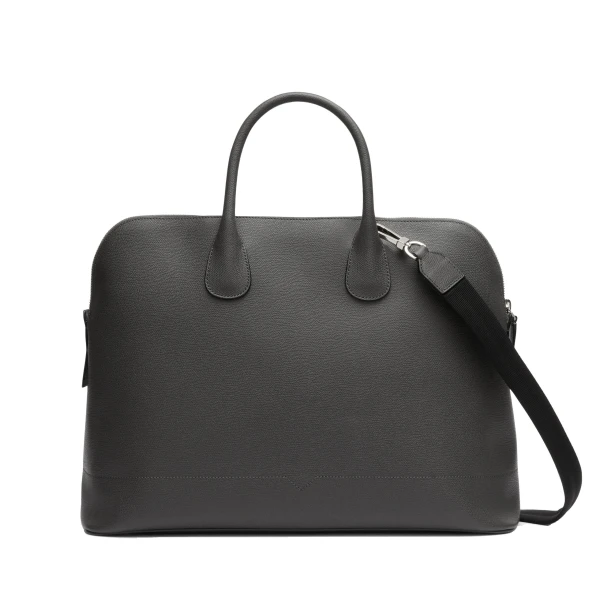 Valextra MyLogo Bowling Bag in Smokey Grey | Men Bags | Coveti
