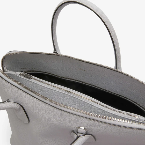 Valextra MyLogo Bowling Bag in Stone Grey | Men Bags | Coveti