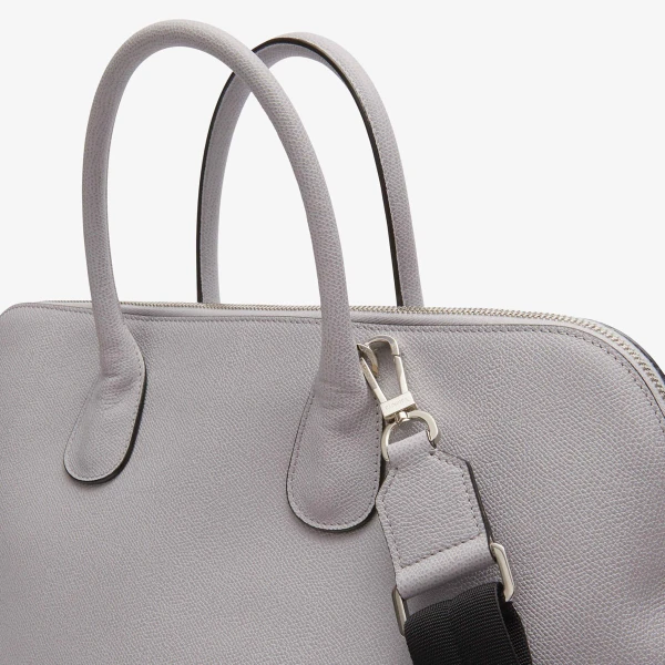 Valextra MyLogo Bowling Bag in Stone Grey | Men Bags | Coveti