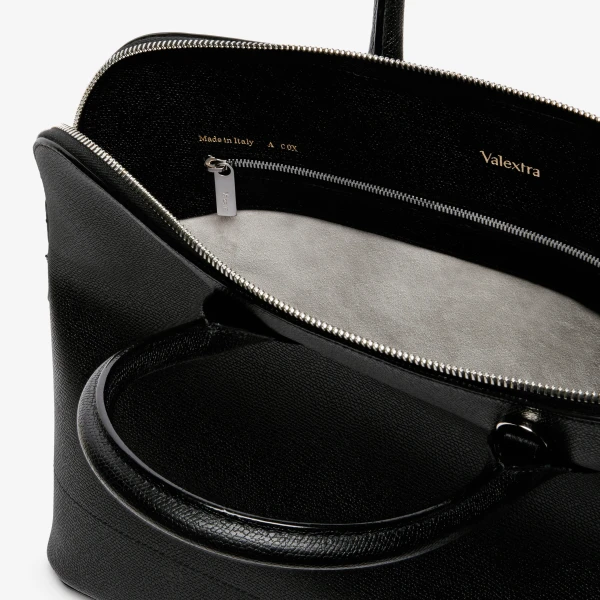 Valextra MyLogo Bowling Medium Bag in Black | Totes & Top-Handle Bags | Coveti