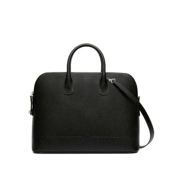 Valextra MyLogo Bowling Medium Bag in Black | Totes & Top-Handle Bags | Coveti
