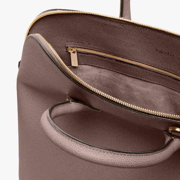 Valextra MyLogo Bowling Medium Bag in Sahara Brown | Totes & Top-Handle Bags | Coveti