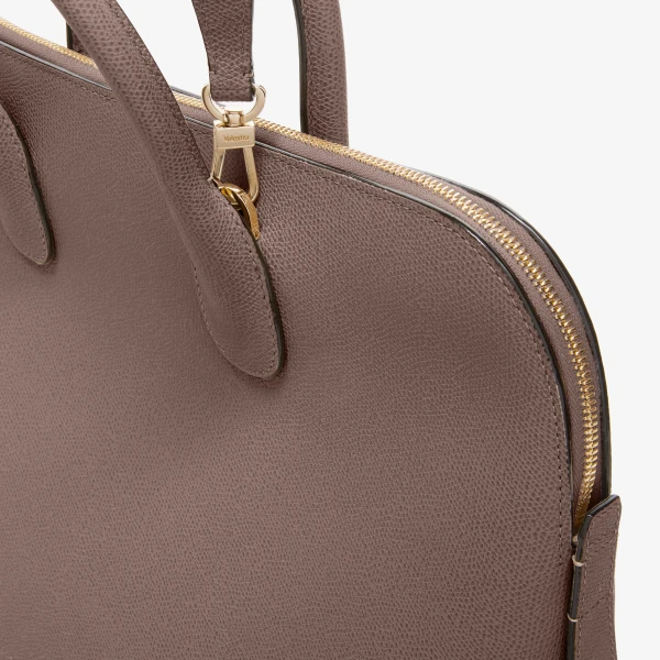 Valextra MyLogo Bowling Medium Bag in Sahara Brown | Totes & Top-Handle Bags | Coveti