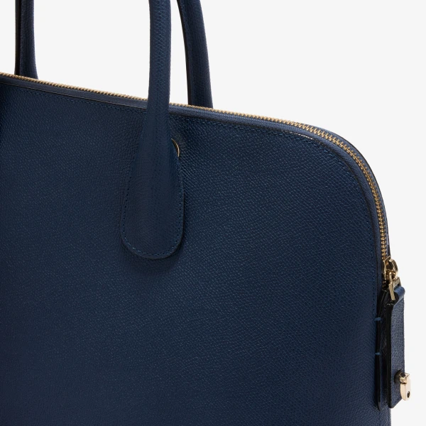 Valextra MyLogo Bowling Medium Bag in Sapphire Blue | Totes & Top-Handle Bags | Coveti