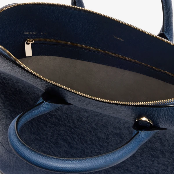 Valextra MyLogo Bowling Medium Bag in Sapphire Blue | Totes & Top-Handle Bags | Coveti