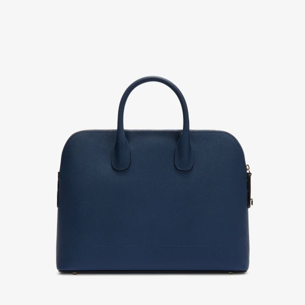 Valextra MyLogo Bowling Medium Bag in Sapphire Blue | Totes & Top-Handle Bags | Coveti