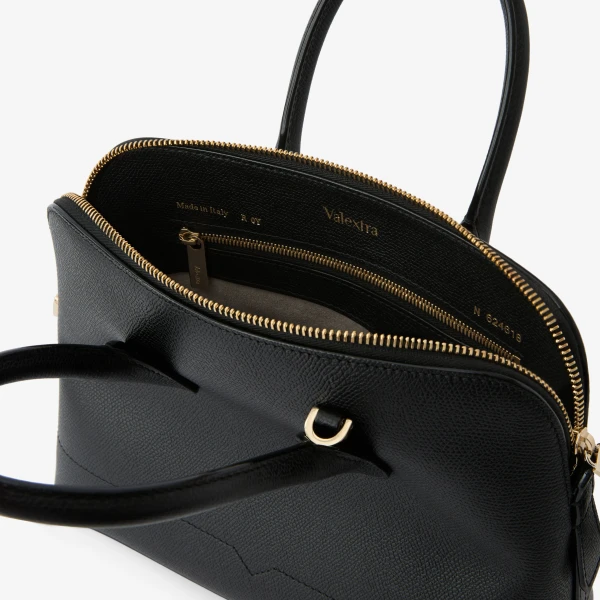 Valextra MyLogo Bowling Mini Bag in Black | Mini Bags | Coveti