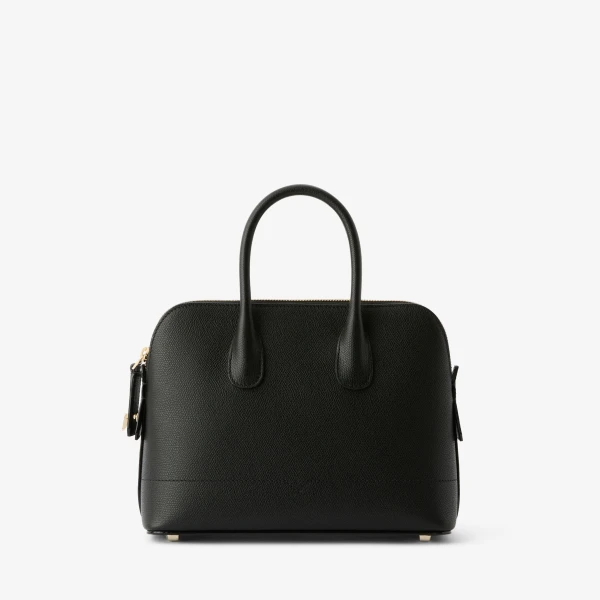 Valextra MyLogo Bowling Mini Bag in Black | Mini Bags | Coveti