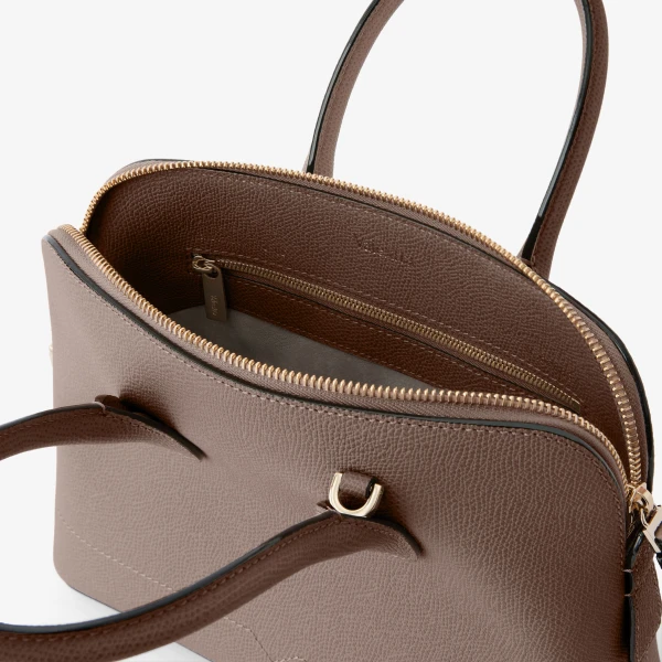 Valextra MyLogo Bowling Mini Bag in Sahara Brown | Mini Bags | Coveti