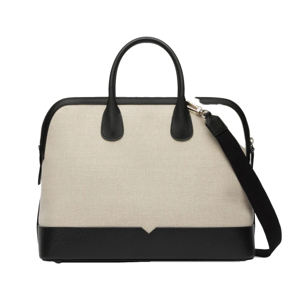 MyLogo Canvas Bowling Bag in Sand Brown and Black