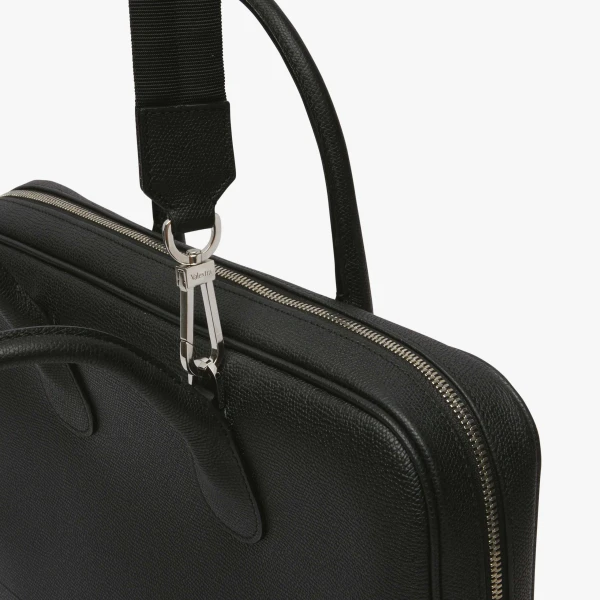 Valextra MyLogo Laptop Bag in Black | Men Bags | Coveti