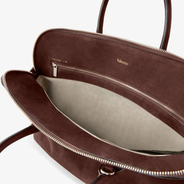 Valextra MyLogo Senso Bowling Bag in Chocolate Brown | Men Bags | Coveti