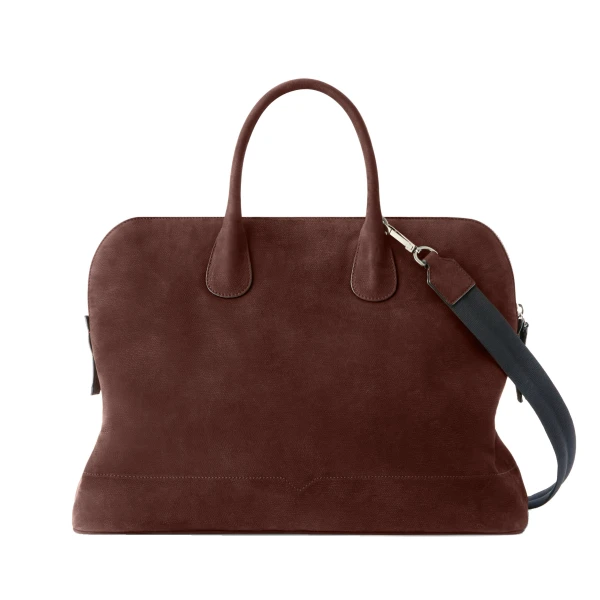 Valextra MyLogo Senso Bowling Bag in Chocolate Brown | Men Bags | Coveti