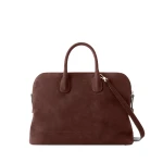 Valextra MyLogo Senso Bowling Medium Bag in Chocolate Brown | Totes & Top-Handle Bags | Coveti