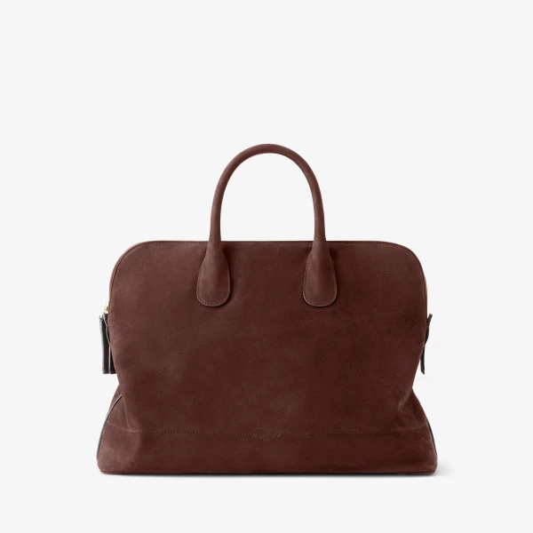 Valextra MyLogo Senso Bowling Medium Bag in Chocolate Brown | Totes & Top-Handle Bags | Coveti