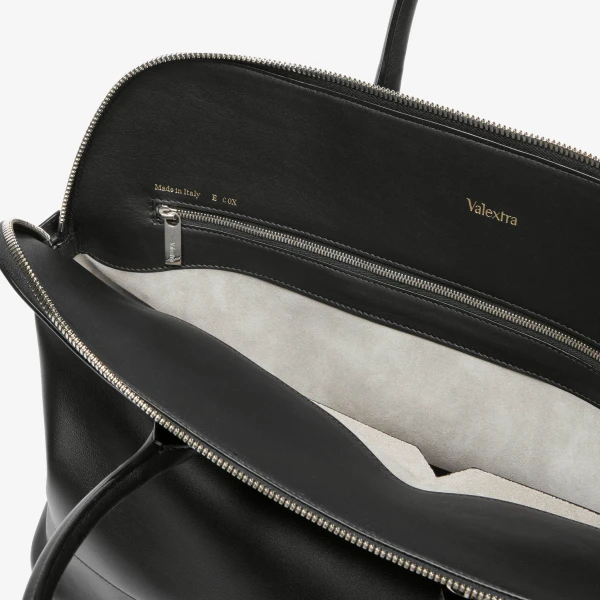 Valextra MyLogo Sublime Bowling Bag in Black | Totes & Top-Handle Bags | Coveti