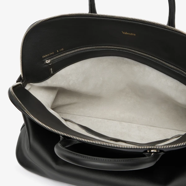 Valextra MyLogo Sublime Bowling Bag in Black | Totes & Top-Handle Bags | Coveti