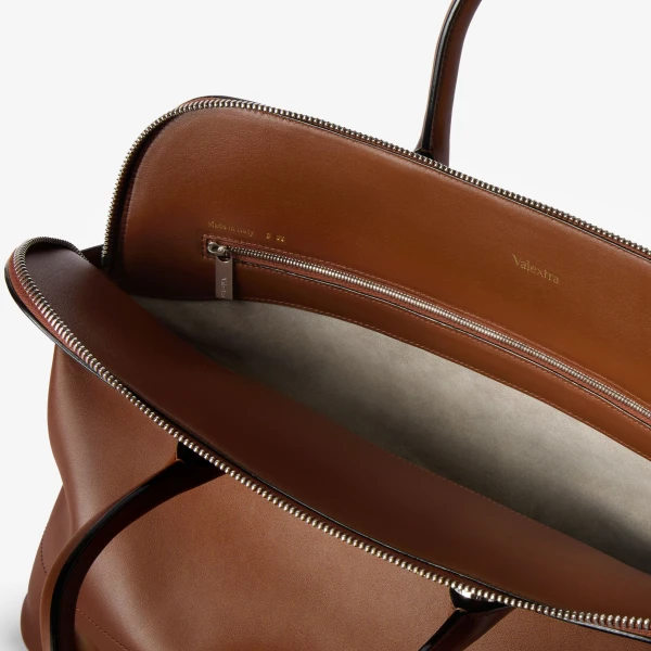 Valextra MyLogo Sublime Bowling Bag in Chocolate Brown | Men Bags | Coveti