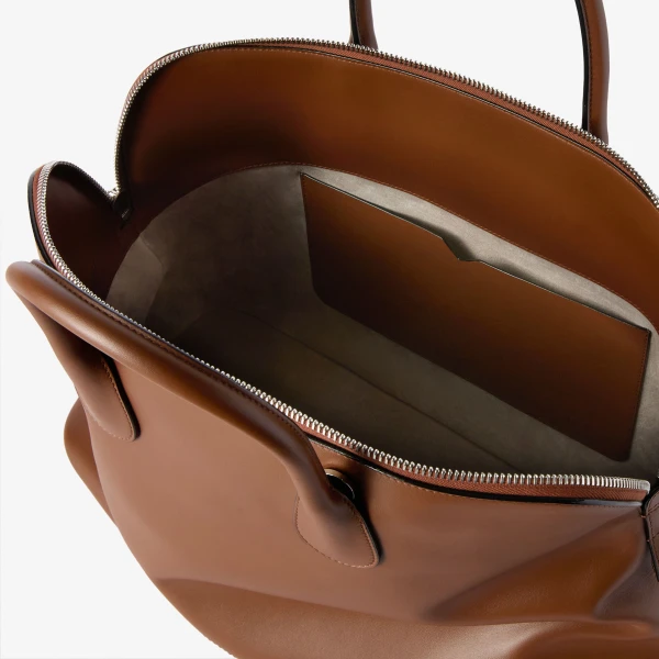 Valextra MyLogo Sublime Bowling Bag in Chocolate Brown | Men Bags | Coveti