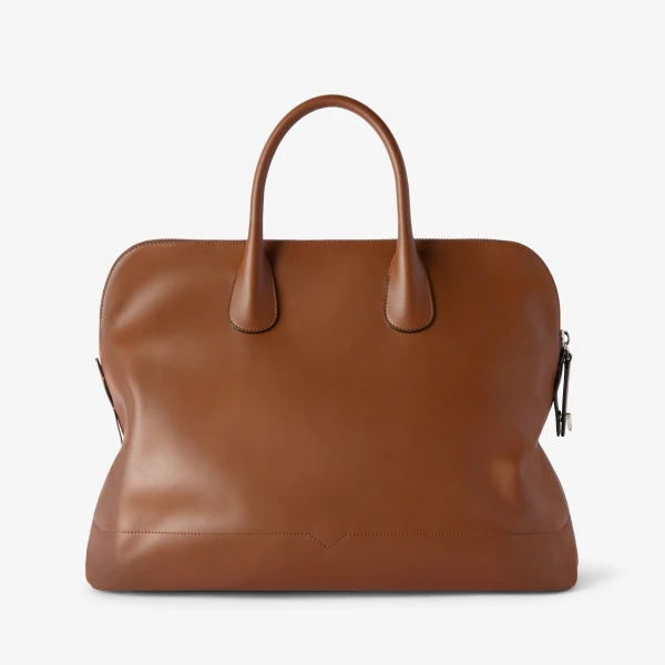 Valextra MyLogo Sublime Bowling Bag in Chocolate Brown | Men Bags | Coveti