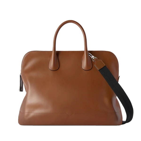 Valextra MyLogo Sublime Bowling Bag in Chocolate Brown | Men Bags | Coveti