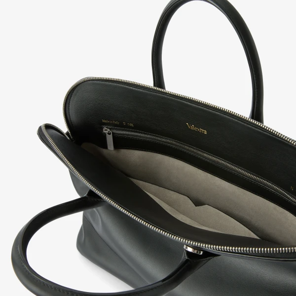Valextra MyLogo Sublime Bowling Medium Bag in Black | Totes & Top-Handle Bags | Coveti