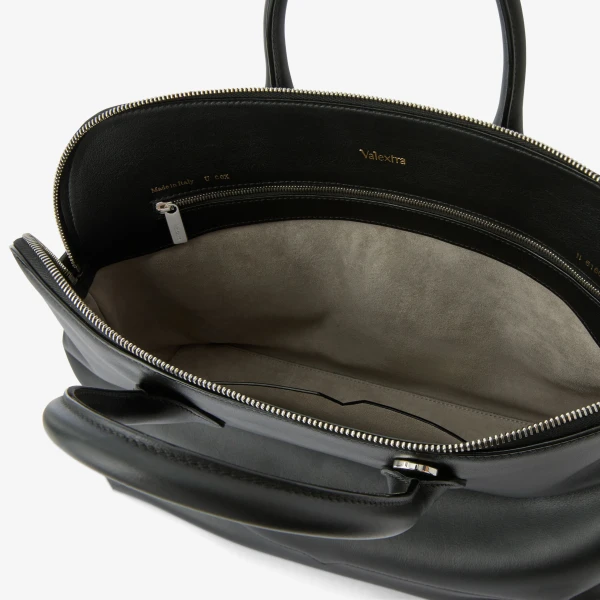 Valextra MyLogo Sublime Bowling Medium Bag in Black | Totes & Top-Handle Bags | Coveti