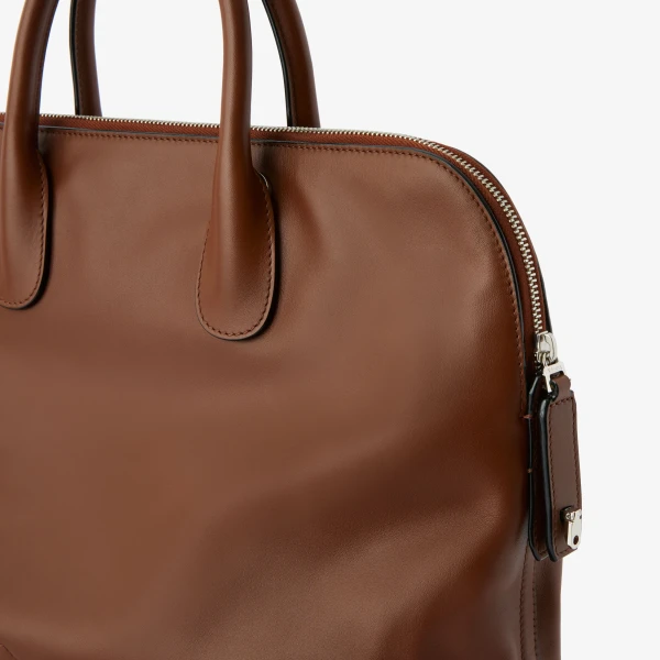 Valextra MyLogo Sublime Bowling Medium Bag in Chocolate Brown | Totes & Top-Handle Bags | Coveti