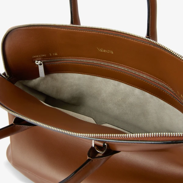 Valextra MyLogo Sublime Bowling Medium Bag in Chocolate Brown | Totes & Top-Handle Bags | Coveti