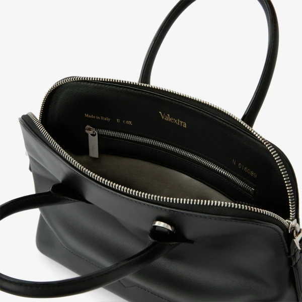 Valextra MyLogo Sublime Bowling Mini Bag in Black | Mini Bags | Coveti