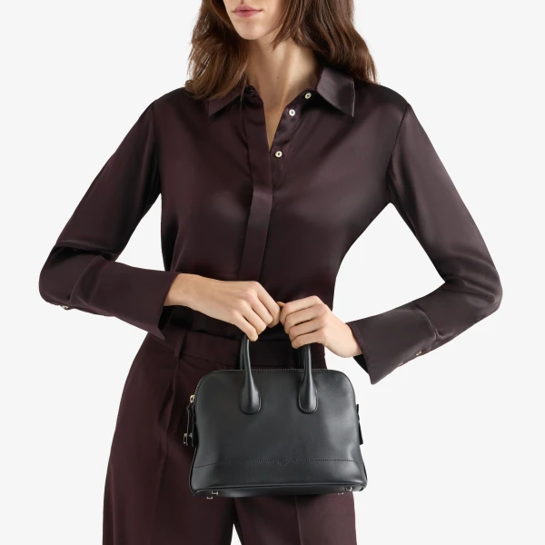 Valextra MyLogo Sublime Bowling Mini Bag in Black | Mini Bags | Coveti
