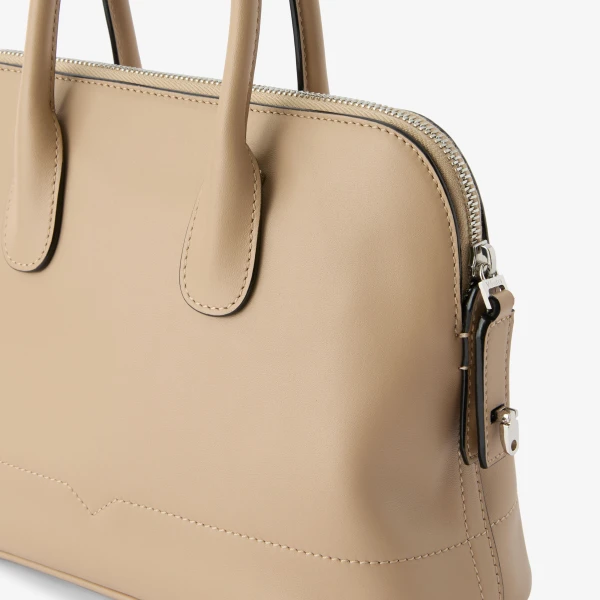 Valextra MyLogo Sublime Bowling Mini Bag in Cashmere Beige | Mini Bags | Coveti