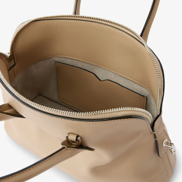 Valextra MyLogo Sublime Bowling Mini Bag in Cashmere Beige | Mini Bags | Coveti