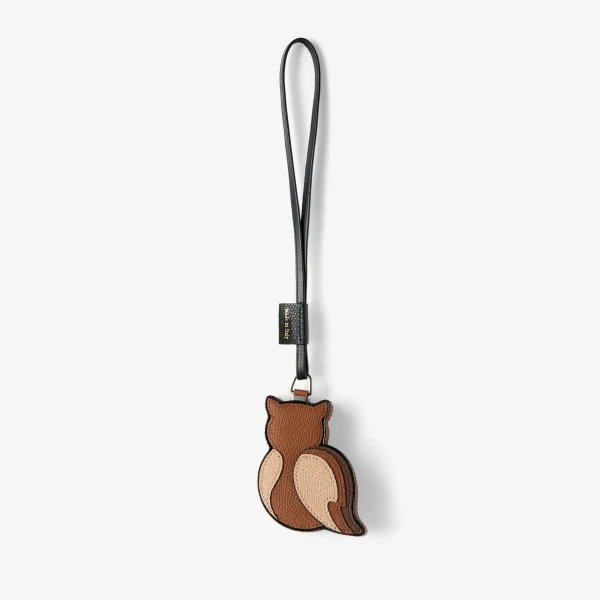 Valextra Owl Charm in Brown Mix | Bag charms | Coveti
