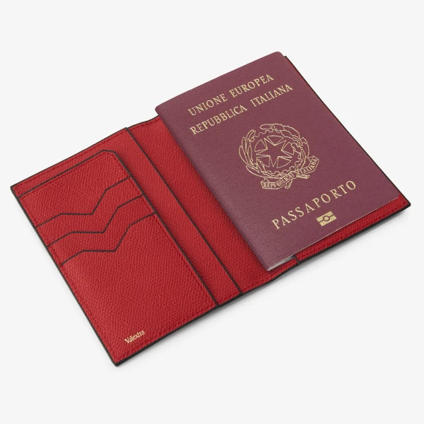 Valextra Passport Holder 3CC in Crimson Red | Wallets & Purses | Coveti