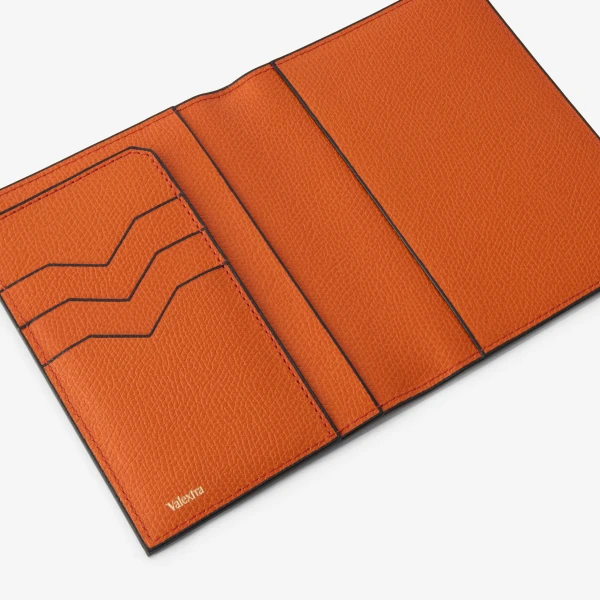 Valextra Passport Holder 3CC in Lobster Red | Wallets & Purses | Coveti