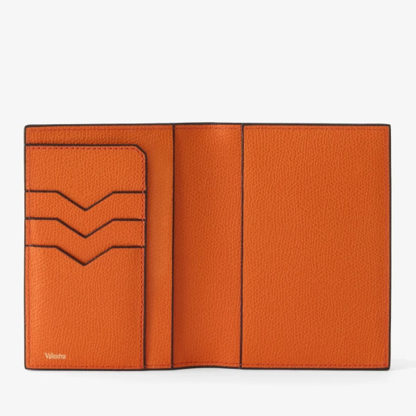 Valextra Passport Holder 3CC in Lobster Red | Wallets & Purses | Coveti