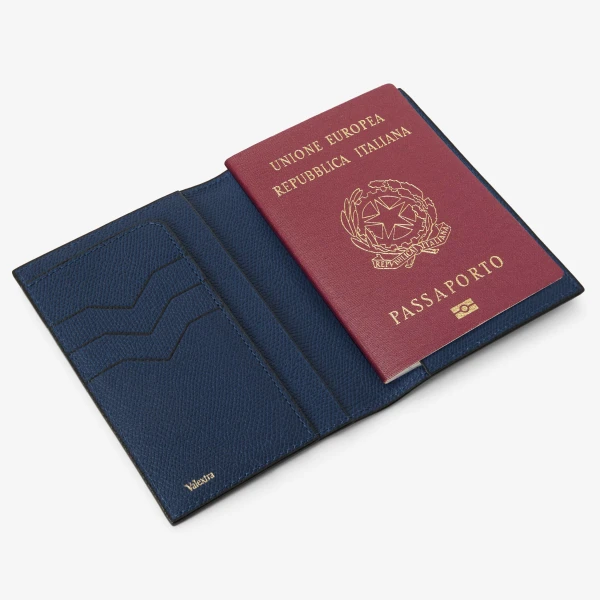 Valextra Passport Holder 3CC in Sapphire Blue | Cases | Coveti