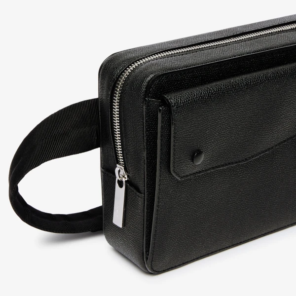 Valextra Pocket Bum Bag in Black | Men Bags | Coveti