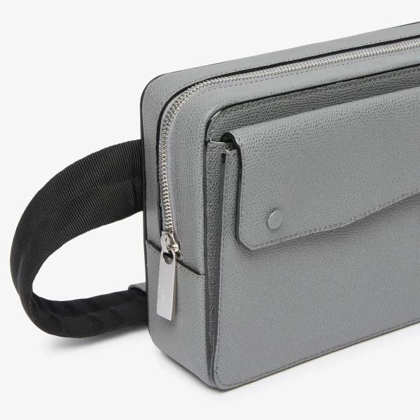 Valextra Pocket Bum Bag in Fog Grey | Men Bags | Coveti