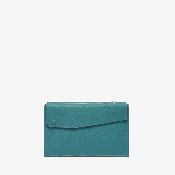 Valextra Pocket Crossbody Bag in Bottle Green | Men Bags | Coveti