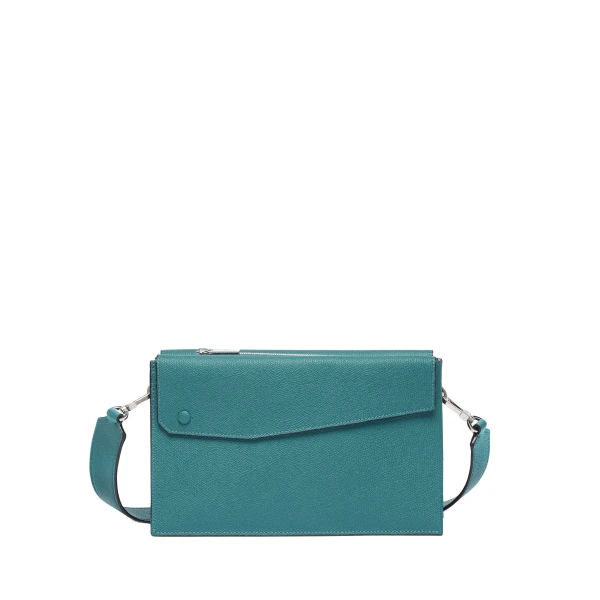 Valextra Pocket Crossbody Bag in Bottle Green | Men Bags | Coveti
