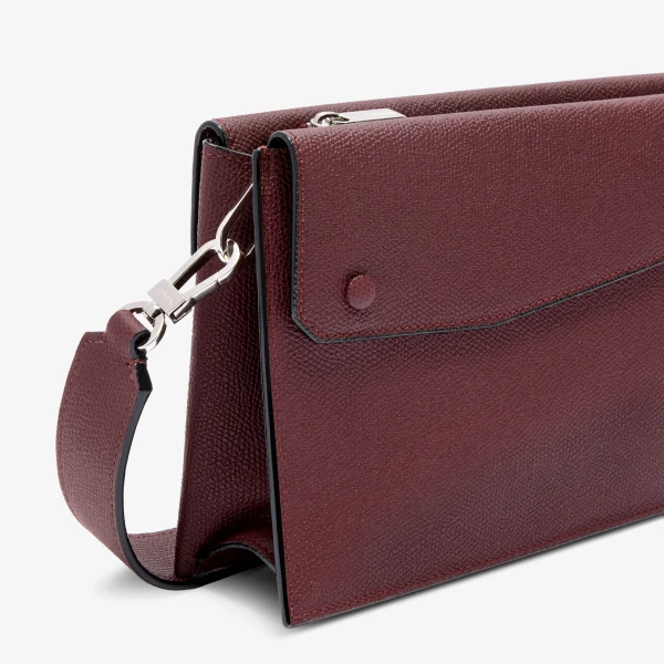 Valextra Pocket Crossbody Bag in Claret Red | Men Bags | Coveti