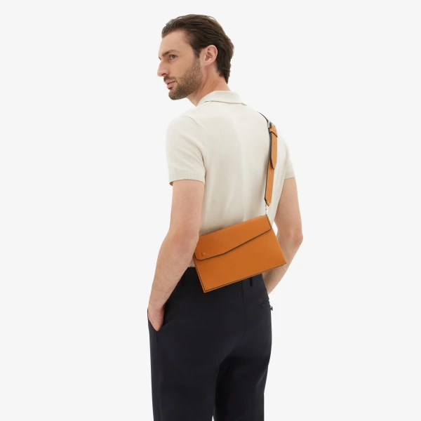 Valextra Pocket Crossbody Bag in Havana Brown | Men Bags | Coveti