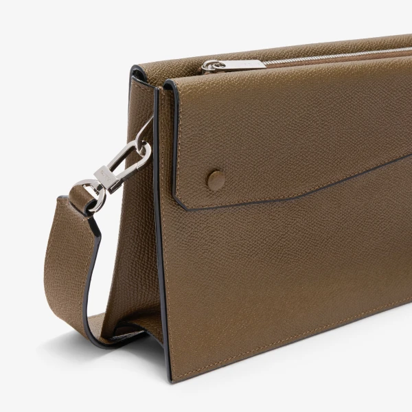 Valextra Pocket Crossbody Bag in Khaki | Men Bags | Coveti