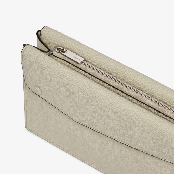 Valextra Pocket Crossbody Bag in Linen Grey | Men Bags | Coveti