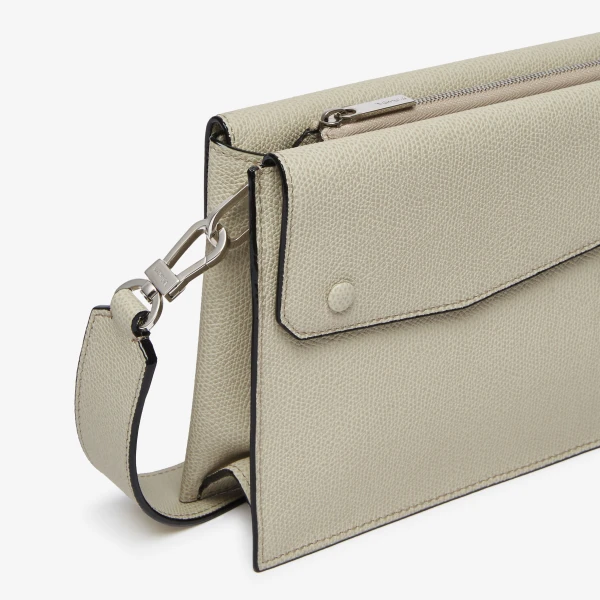 Valextra Pocket Crossbody Bag in Linen Grey | Men Bags | Coveti